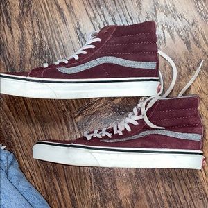 Maroon & gray vans